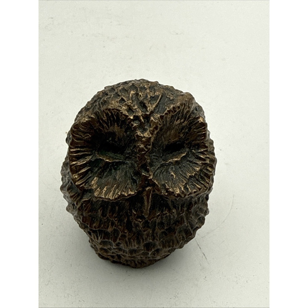 Vintage Brutalist Resin Owl Figurine Mid Century Modern Statue Vandira Style